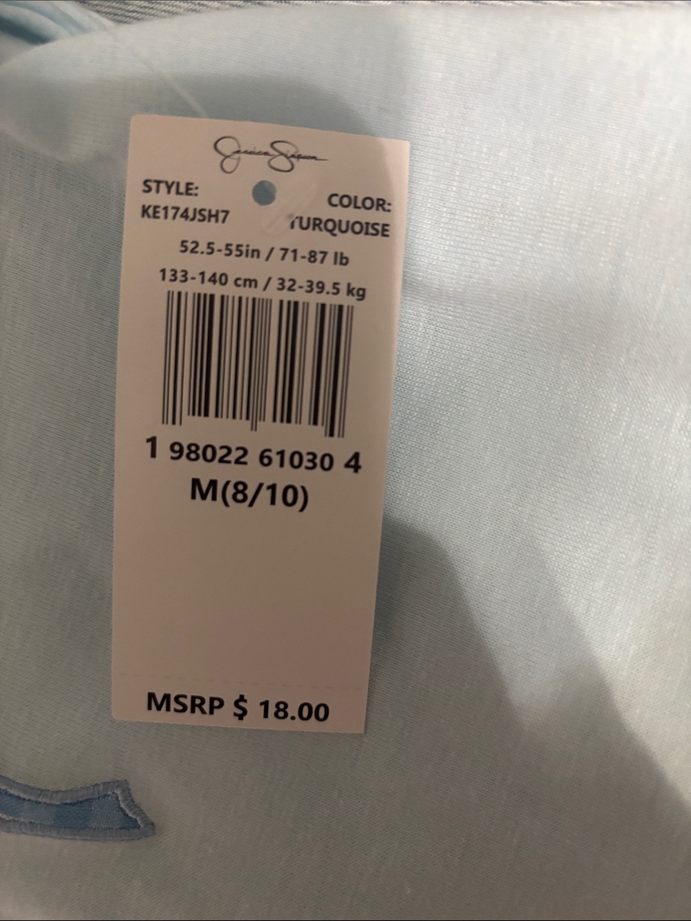Girls Light Blue Bow Graphic Tee Jessica Simpson - Picture 3 of 3